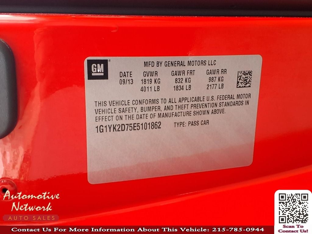 2014 Chevrolet Corvette Stingray Z51 2LT