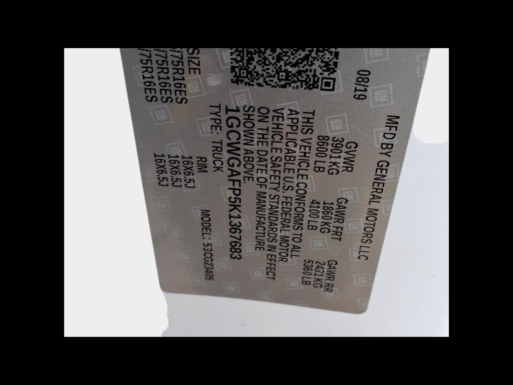 2019 Chevrolet Express 2500 Work Van Cargo